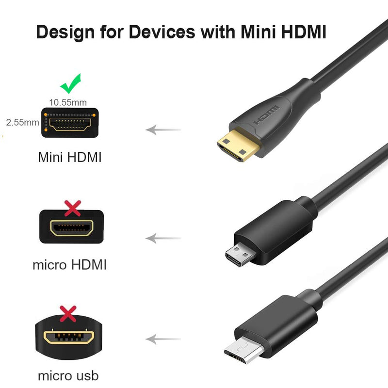 CableCreation Mini HDMI to HDMI Cable, Support 4K 60Hz Ultra HD, 3D, High Speed, 3 Feet mini HDMI Male to HDMI Male