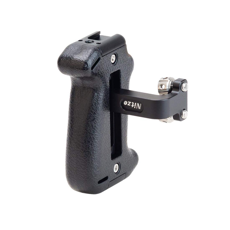 Nitze Adjustable Plastic Side Handle Grip Universal Camera Cage Handle with Cold Shoe Mount for Camera Cage Shoulder Mount Support - PA22-E