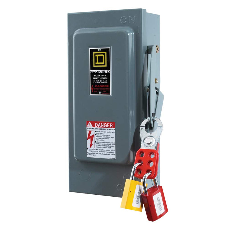 Master Lock 421 Lockout Tagout Hasp with Vinyl-Coated Handle and Extended Jaw, Red 1-1/2" Inside Jaw Diameter