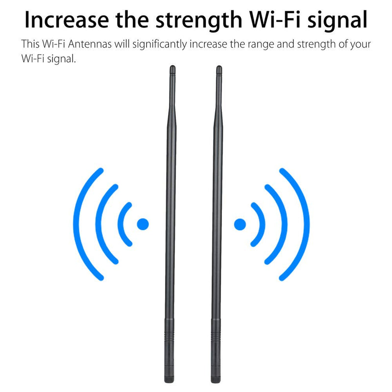 1.3ft 2X 10dBi WiFi Bluetooth Antenna Dual Band Omni Directional Antenna 2.4Ghz/5Ghz with RP-SMA Male Connector for Wireless Wi-Fi Router Network Devices PC Camera Thinkcentre