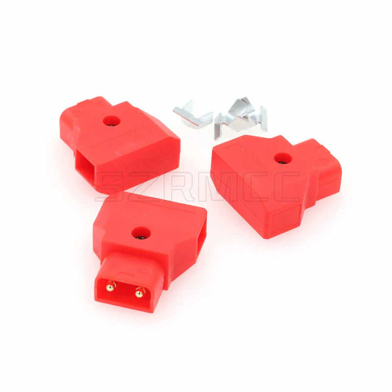 SZRMCC V-Mount Gold Mount Battery Anton-Bauer IDX PowerTap Kit D-tap P-tap Male Plug Connector for ARRI RED Camcorder DSLR Camera Power Cable DIY (Red, 3Pcs) 3Pcs Dtap Male Plug