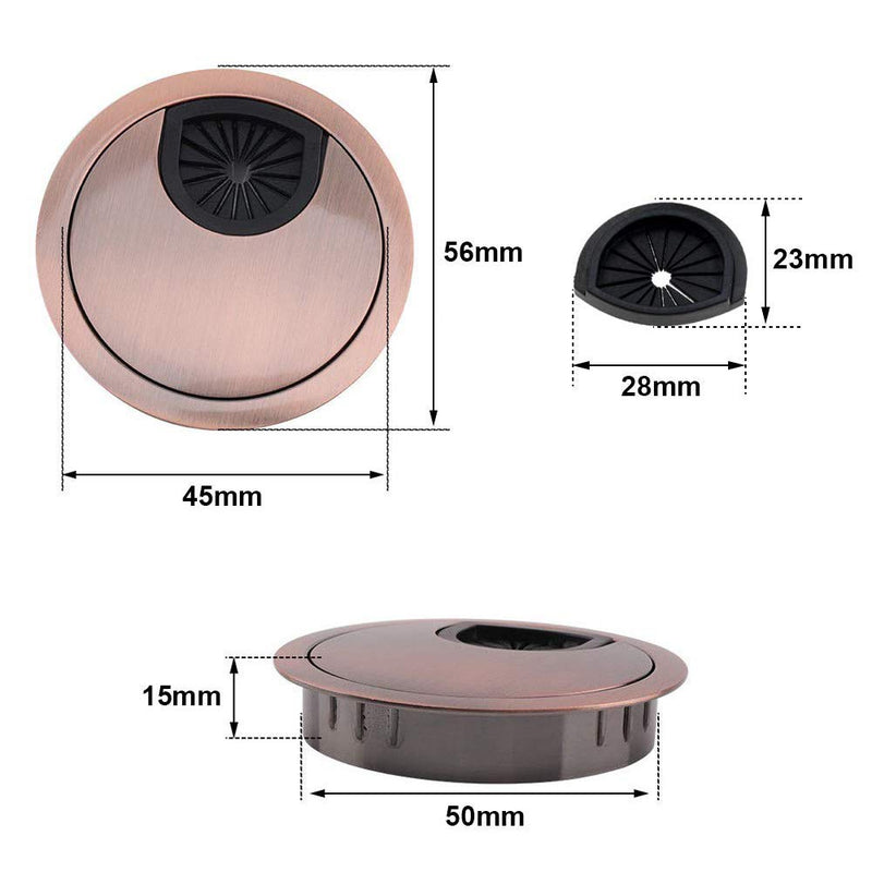 Eyech 4pc 2Inch Zinc Alloy Cable Hole Cover Computer Desk Grommet Wire Cable Hole Cover for Wire Organizers Fits for Home and Office