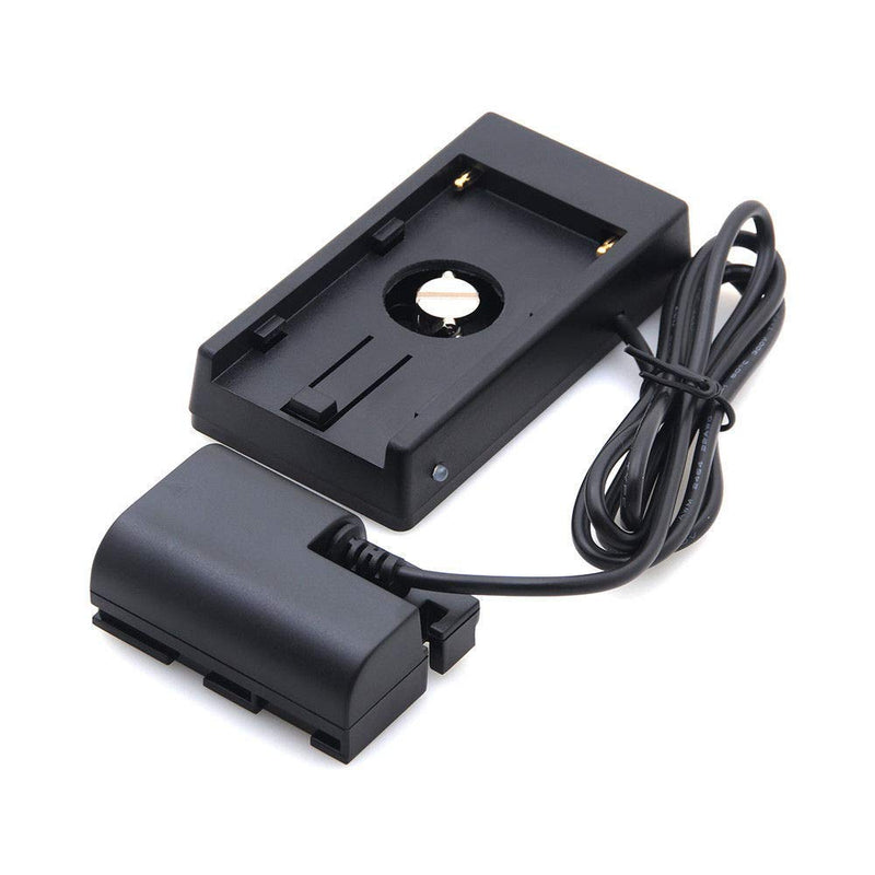 Foto4easy NP-F970 to LP-E6 Dummy Battery Power Adapter Mount Plate with Hot Shoe for Canon EOS 5D2 5D3 5D4 6D 6D2 7D 7D2 60D 70D 80D DSLR Camera and Sony NP-F NP-F970 F960 F770 Battery