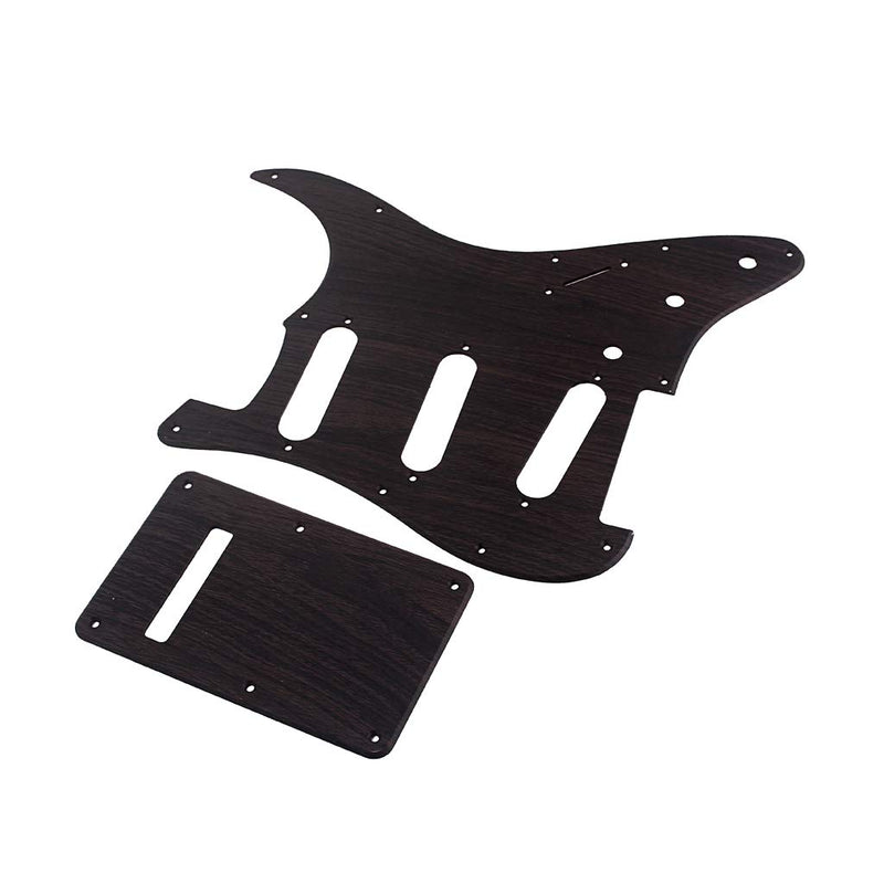 Alnicov 11 Hole Stratocaster Pickguard SSS PVC Rosewood Grain Guitar Pick Guard Back Plate for Standard Strat Guitar Replacement,3Ply