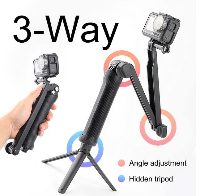CoyKtonty 3 Way Grip Waterproof Monopod Selfie Stick Tripod Stand for GoPro Hero 11 10 9 8 7 6 5 4 /Insta360 ONE RS/ONE R