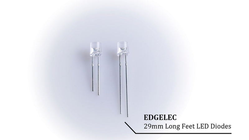 EDGELEC 100pcs 5mm Warm White LED Lights Emitting Diodes DC 3V Flat Lens 29mm Lead Frame + 100pcs Resistors (for DC 6-12V) Included, Bright Bulb Lamp [04] Warm White / 100pcs 5mm Flat Top