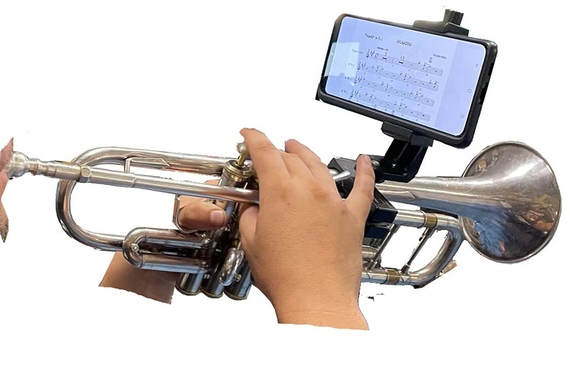 GripOPhone Trumpet Lyre - Securely Mount Your Phone to Your Horn, Easily Read Music from PDF, Take videos while playing, Made in USA!!