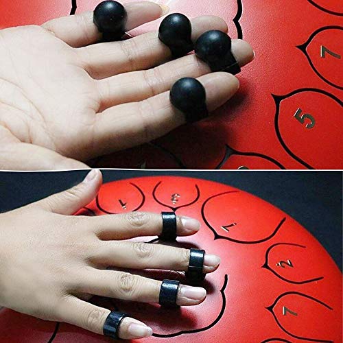 Yowin Steel Tongue Drum Finger Picks, Silicone Rubber Knocking Finger Sleeves Handpan Percussion Instrument (8 Pcs) 8 Pcs