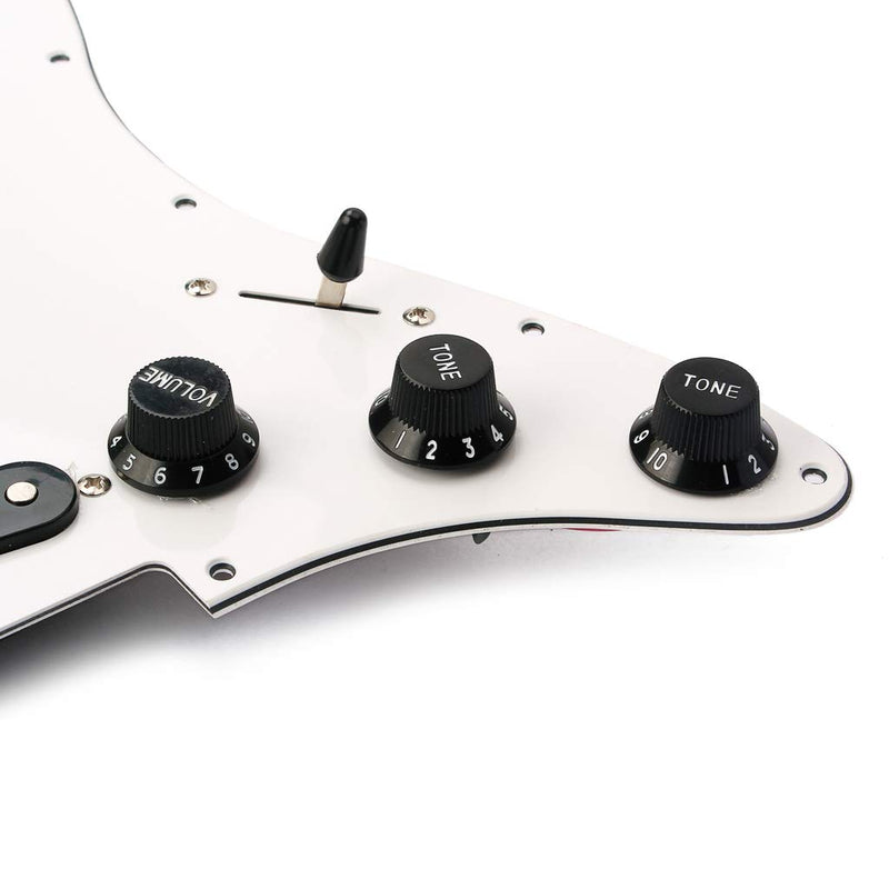 Alnicov 3 Ply SSS Electric Guitar Part Prewired Loaded Pickup Pickguard Assembly White