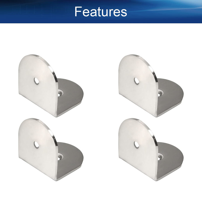 [AUSTRALIA] - Yinpecly Small Flat Straight Mending Plates 1.77" x 1.77" Stainless Steel Straight Brace Brackets Fastener for Connector Furniture Repair Fixing Joint Silver Tone 4pcs 45x45mm 4pcs 