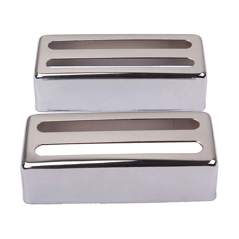 Alnicov 2 Pcs Humbuckers Pickup Cover 69mmX29mm for Electric Guitar,Chrome