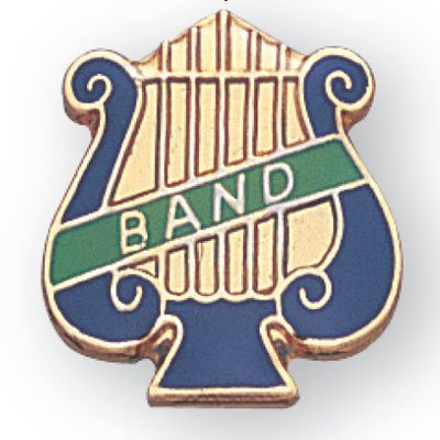 1 Inch Band Music Lyre Lapel Pin - Package of 12, Poly Bagged