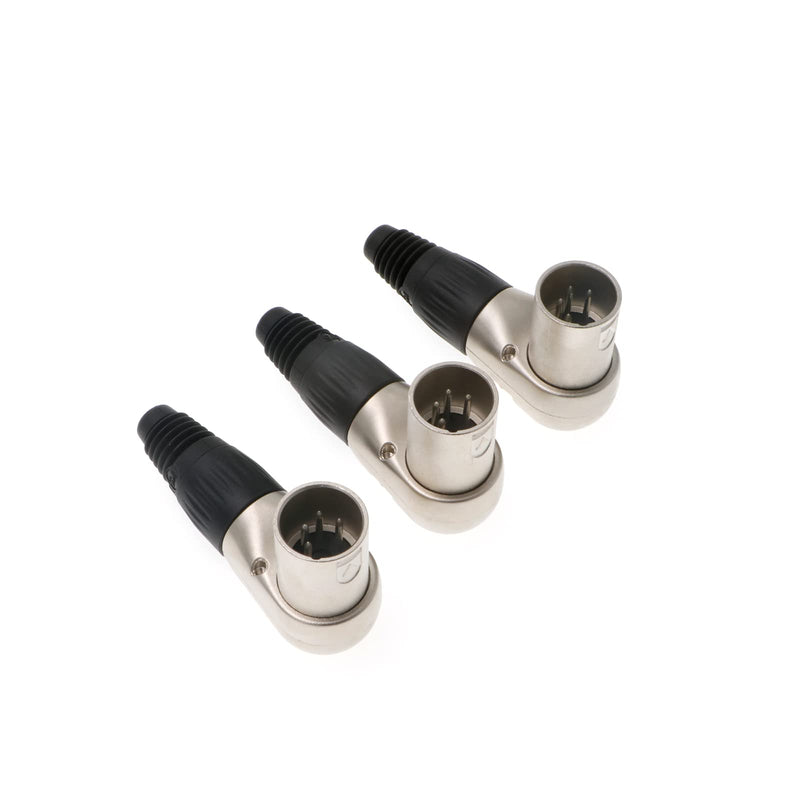 XLR 4 pin Male Connector for ARRI Monitor DSLR Rig 3 pcs Right Angle 90 Degree XLR 4 pin Male XLR 4-Pin Male
