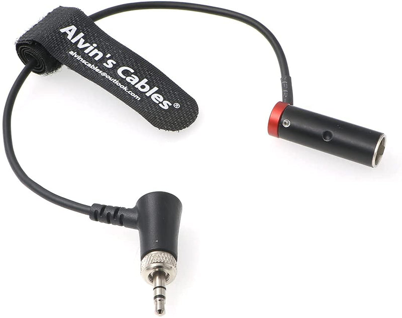 Low-Profile Mini-XLR 3-Pin Male to 3.5mm-TRS-Locking Audio-Cable for Canon-EOS-C70 to Sennheiser-EK-100 G4/G3 RodeLink Cord TA3M-Mini to Right-Angle 3.5mm Screw-TRS Balanced Cable Alvin's Cables Red