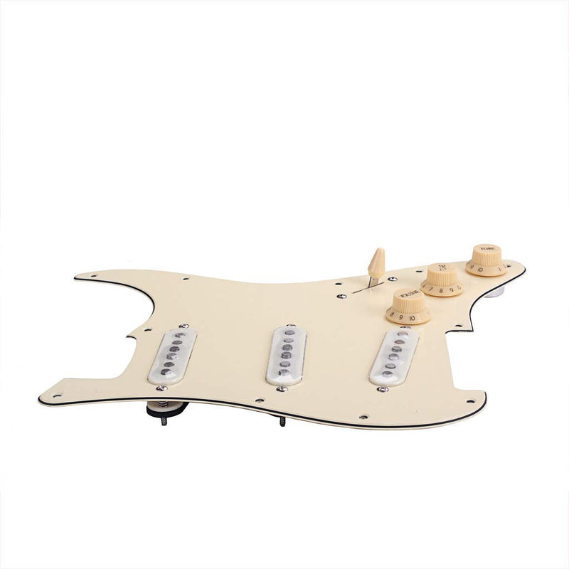 Swhmc 3Ply Cream Yellow Electric Guitar Prewired SSS Pickguard Loaded 3 Single Coil Alnico V Pickups for Fender Strat