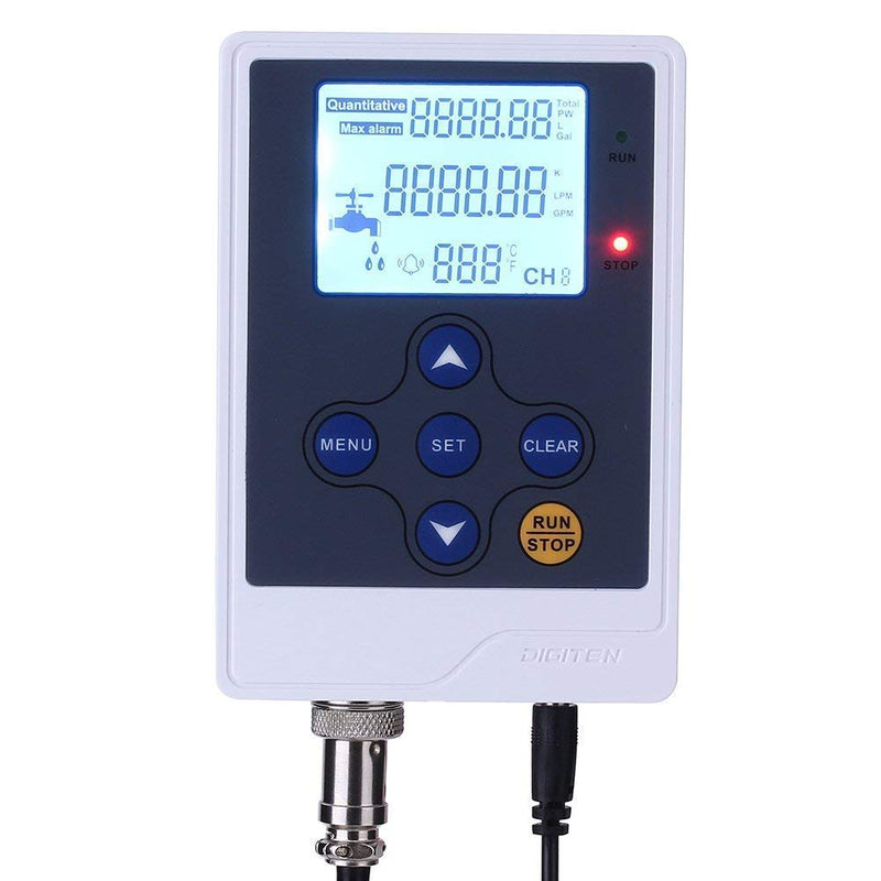 DIGITEN Water Flow Control Meter LCD Display Controller+G3/4" Water Hall Sensor Flow Meter Flowmeter Counter 1-60L/min+G3/4" Electric Solenoid Valve Normally Closed N/C+DC 12V Power Adapter