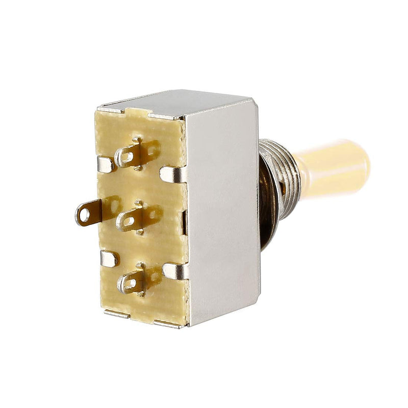 uxcell Metal Electric Guitar 3 Way Box Toggle Switch for Les Paul with Cream Knob 2pcs