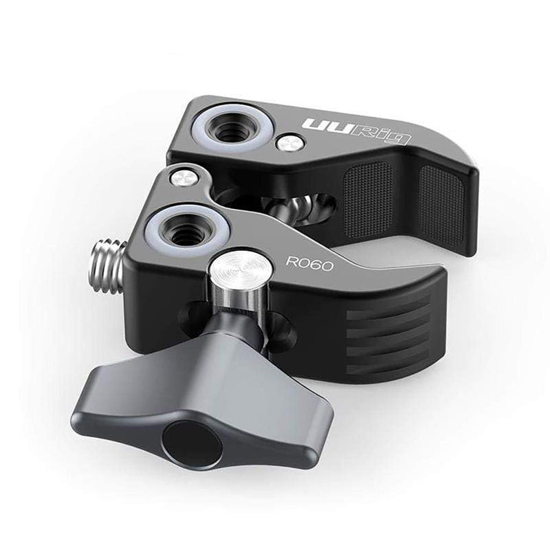 UURig Super Clamp Mount R060 Premium Aluminum Bracket with 1/4-20, 3/8-16, & ARRI-Style Mount Threads for DSLR & Mirrorless Camera Rigs