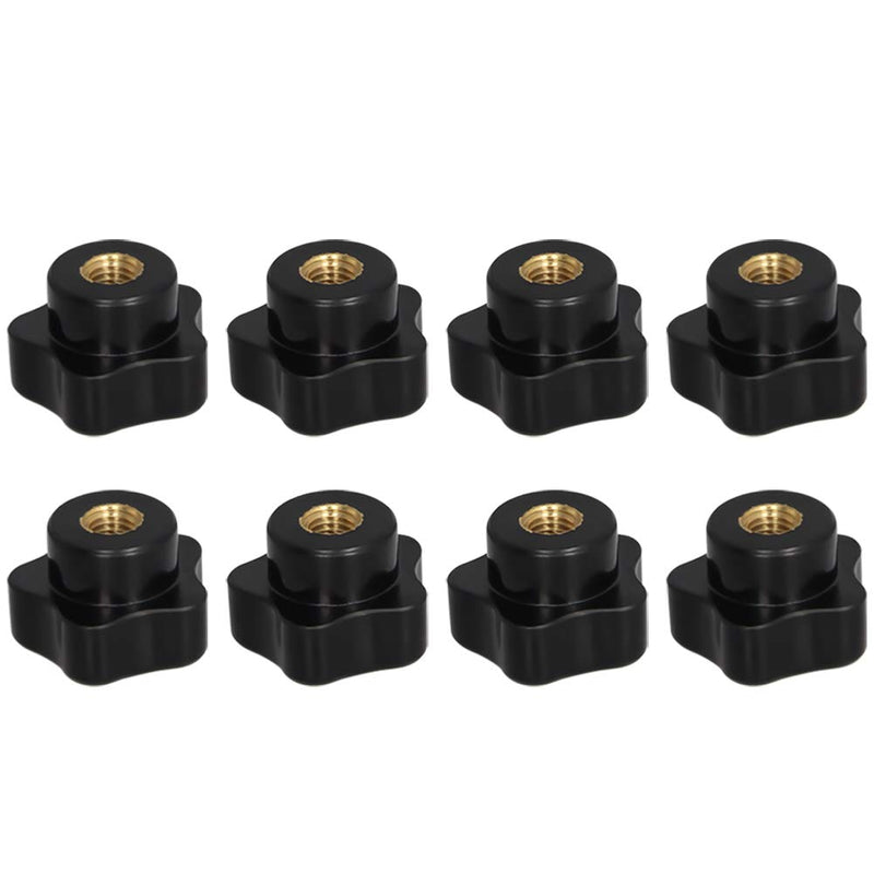 Bettomshin 8Pcs Star Knobs, M8(8mm) x 32mm Female Thread Clamping Handle, Hand Star Knobs, Metal Thread Nut Handle Knobs for Mechanical Equipment, Instrument Apparatus,Industry Equipment, Black 32mm;8PCS