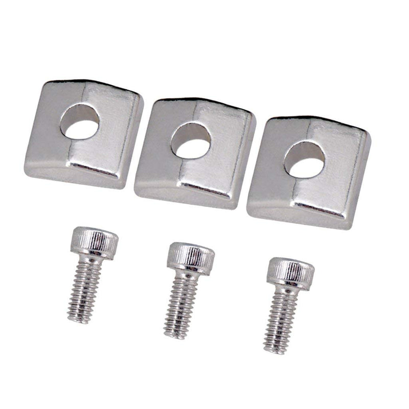 6 Pieces Electric Guitar Locking Nut Clamp with 6 Pieces Electric Guitar Locking Nut Screws fit for for Floyd Rose Tremolo Bridge Parts Silver (Silver)
