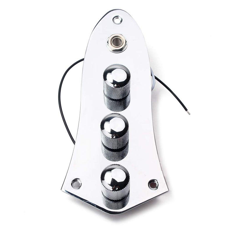 Alnicov Guitar Control Plate Wired Fully Loaded for JB Style Bass Guitar,Chrome