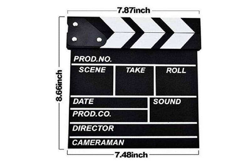 zmgmsmh Wooden Clapboard Director Film Movie Cut Action Scene Slateboard Clapper Board Slate (Small-Black) Small-Black