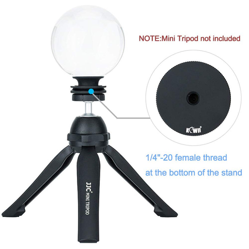 [AUSTRALIA] - Metal Photography Ball Stand for 50mm-100mm Diameter Sphere, Aluminium Alloy Flat Base with Silica Gel Suction Mount, 1/4"-20 Female Thread Arca Swiss Type Plate Design 