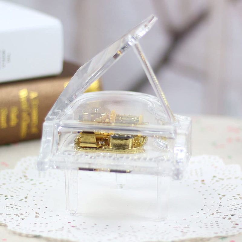 SOFTALK Mechanical Wind-up Music Box Piano Musical Box Transparent Acrylic Graceful Melody for Gifts for Christmas,Birthday and Valentine's Day … (Tune : Anastasia-Once Upon a December) Tune : Anastasia-once Upon a December