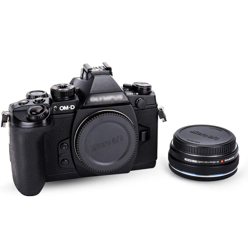 Rear Lens Cap & Body Cap Cover JJC for Olympus M4/3 Mount E-M10 Mark III E-M5 Mark II E-M1 Mark II E-PL9 E-PL8 E-PL7 E-P5 Pen-F Panasonic DMC-G7 DMC-G8 DMC-GH5 DMC-GX85 DMC-G85 DMC-GF9,etc-3 Pack 3 Pack