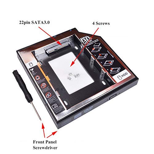 TOTOT 1pc 9.5mm Hard Drive Mounting Bracket HDD SSD Caddy Adapter SATA 3.0 Interface Laptop Hard Disk Holder for CD DVD ROM Optical Bay 2.5 inch