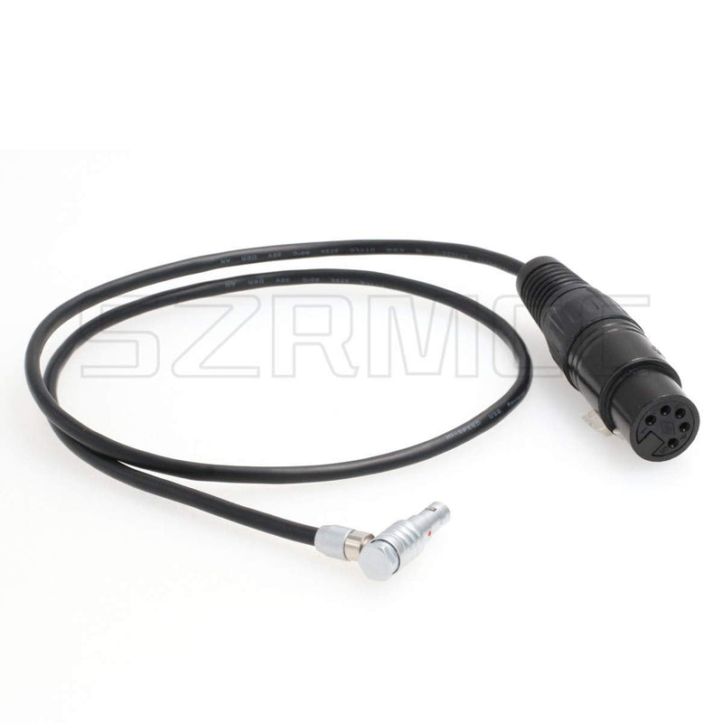 SZRMCC XLR 5 Pin Female to Right Angle 00B 5 Pin Audio Input Cable for Arri Alexa Mini and Z CAM E2 Camera (Right Angle, 1m)