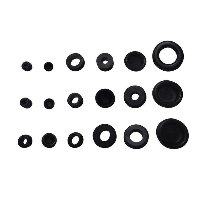 Auniwaig 125Pcs Rubber Grommet Assortment Set Armature Rubber Hole Grommet O Ring Firewall Wiring Gasket Kit Oil Resistant Rubber Wire Grommets for for Automotive, Plumbing, and PC Hardware/Piano