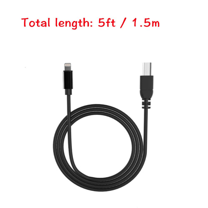 [AUSTRALIA] - Phone to MIDI Cable,Aoiutrn USB 2.0 OTG Type B Musical Instrument Midi Adapter Cord Compatible with iPhone 11 Pro / 11 /XS/Max/X/8/7 to Electric Piano,Midi Keyboard,Audio DAC and More (Black) Black 