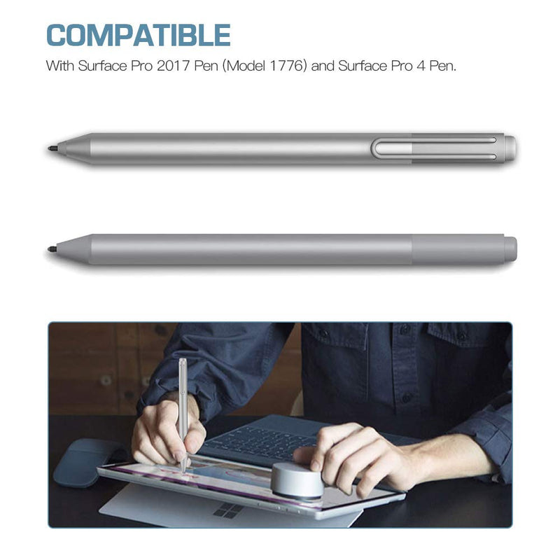 TiMOVO Pen Tips for Surface Pen, (3 Pack, Original HB Type) Original Surface Pen Tips Replacement Kit Fit Microsoft Surface Pro 2017 Pen (Model 1776) & Surface Pro 4 Pen - Black 3 Pack