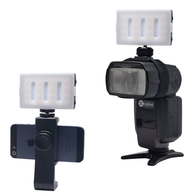 Venidice Mcoplus LUX-1600 Mini Video Light,On-Camera LED Light with Built-in Battery/USB Charging/Hotshoe/Phone Holder/3 Filters for DSLR Camera Mobile Phone Camcorder Lighting