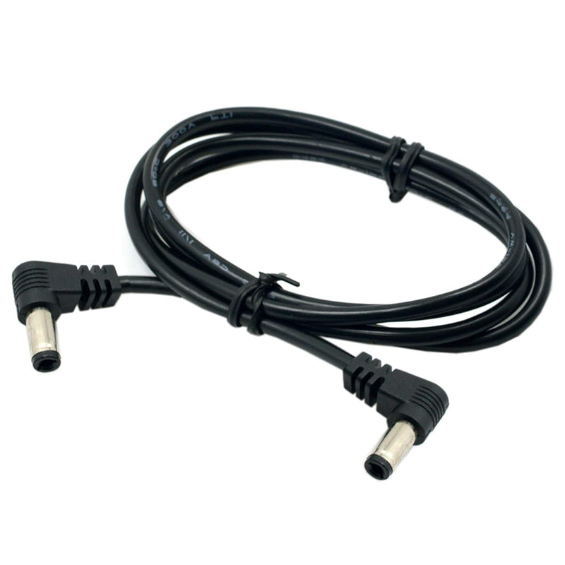 chenyang CY DC Power 5.5 x 2.1mm / 2.5mm Male to 5.5 2.1/2.5mm Male Plug Cable Right Angled 90 Degree 24AWG 60cm