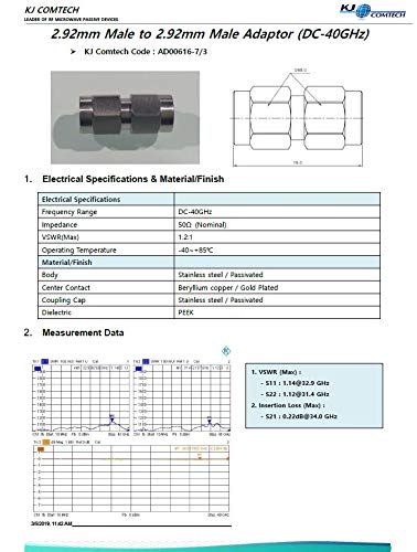 RF Solution | 2.92mm (Plug) 2.92mm (Plug) RF Straight Precision Adapter | DC~40Ghz | Stainless Steel Body & passivated Plating | ROHS Compliant