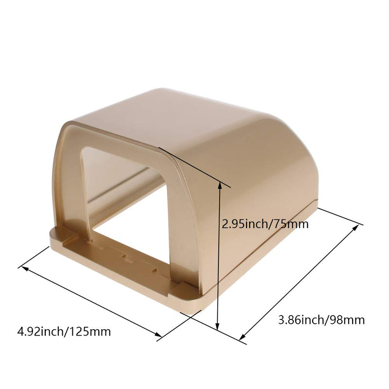 Fielect Weatherproof in Use Outlet Cover Plug Receptacle Protector for Retrofit Siding Construction Gold 86 Type 98x125x75mm 1Pcs
