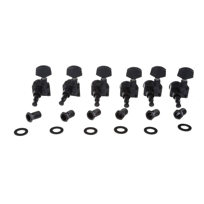 Musiclily Pro 6-in-line 2-pin Guitar Locking Tuners Machine Heads Tuning Pegs Keys Set for Fender Strat/Tele, Black