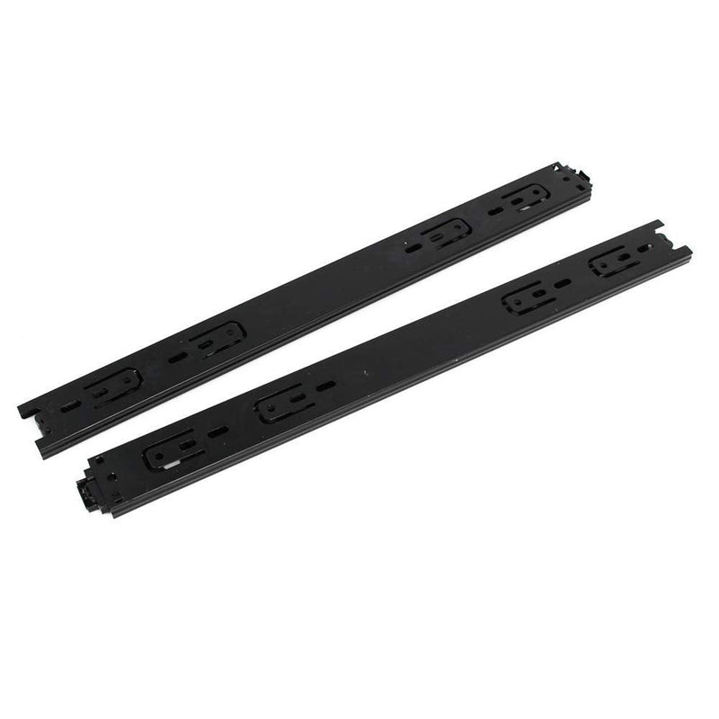 MroMax 16-Inch Cold Rolled Steel Drawer Slides, Full Extension Ball Bearing Slide Track Rail 35mm Wide 100lb Capacity Black 1 Pair