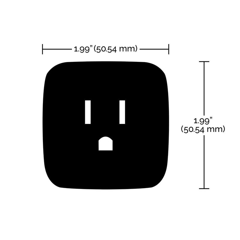 Satco S11269 Starfish 2-Inch Mini-Square On/Off WiFi Smart Plug Outlet, Works with Siri, Alexa, Google Assistant, SmartThings, White, 2 Pack ON/OFF Mini Outlet - 2 Pack