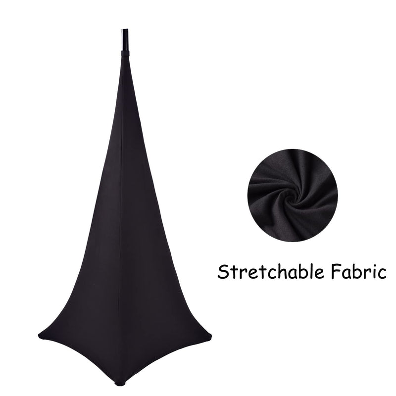 Speaker Stand Cover，Tripod Stand Skirt, DJ Speaker Stand Tripod Cover Scrim 360 Degree Coverage. (Black-One Pack) Black-One Pack