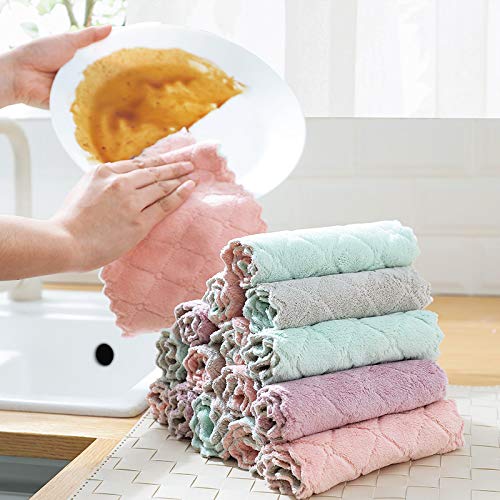 10pcs/Pack Microfiber Cleaning Cloth Micro Fiber Towel for Kitchen Water-Absorbing Dishcloth for Cleaning Household Cleaning Tool