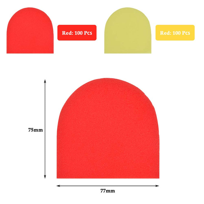 200Pcs Microphone Covers Sponge Microphone Windscreen for KTV Recording Room Meeting Interview Studio (Red, Yellow)
