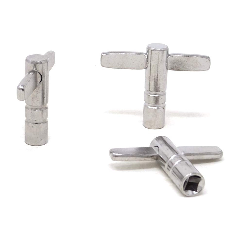 yueton Chrome Plated Drum Key 3-Pack with Continuous Motion Speed Key Universal Drum Tuning Key
