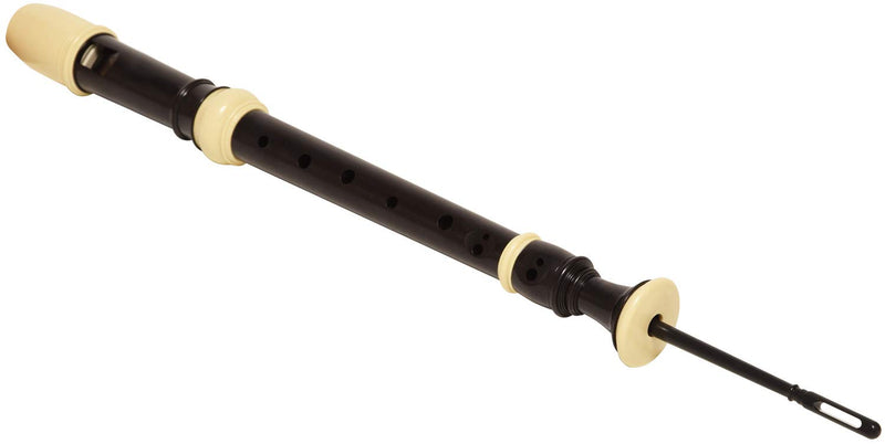 Quality Beginner Descant Recorder for Children - Traditional Soprano Three Piece Black & Cream Recorder (Baroque Fingering) including Clear Carry Case and Cleaning Rod DR205