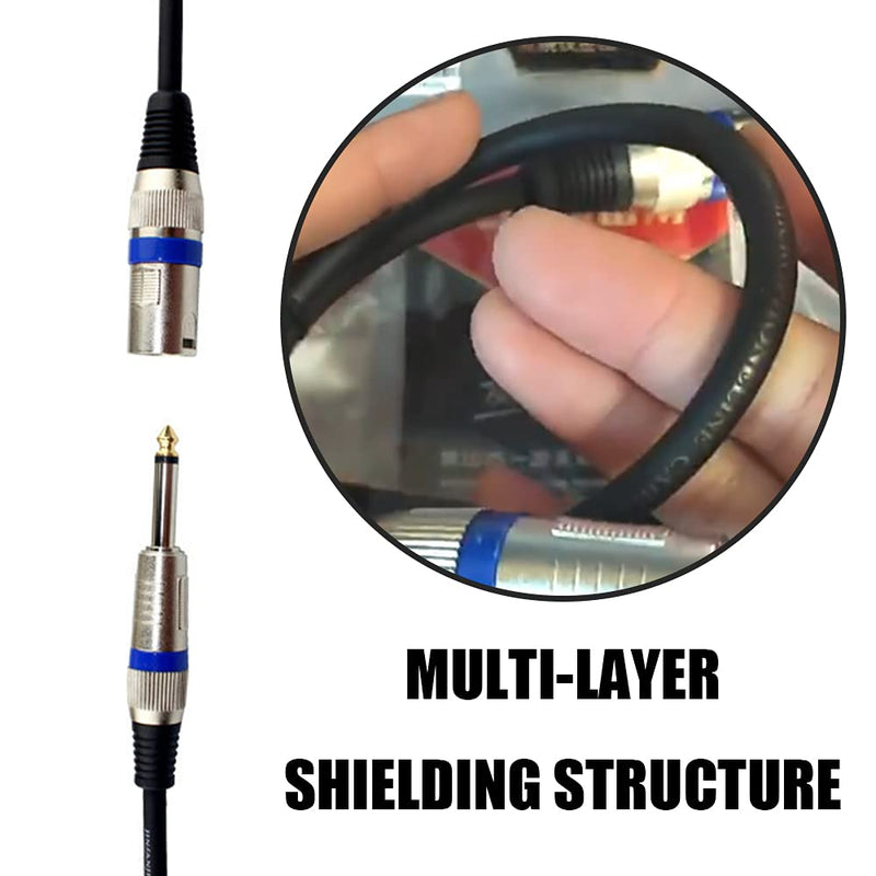 6.35 Mono to XLR Mixer Lines Jack Microphone Cables Mixer Microphone Cables for Audio Signal Transmission - 1m