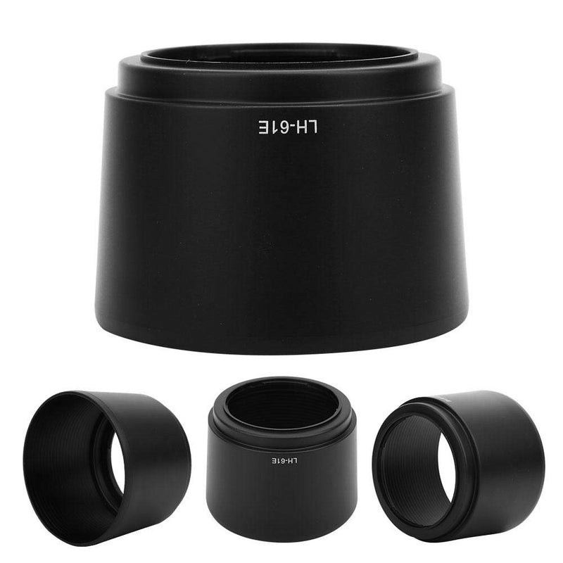 Mugast LH-61E Lens Hood,Portable Plastic Sun Shade,Professional Replacement Lens Hood Shade Accessory for Olympus 70-300mm f/ 4.8-6.7 Cameras(Black)