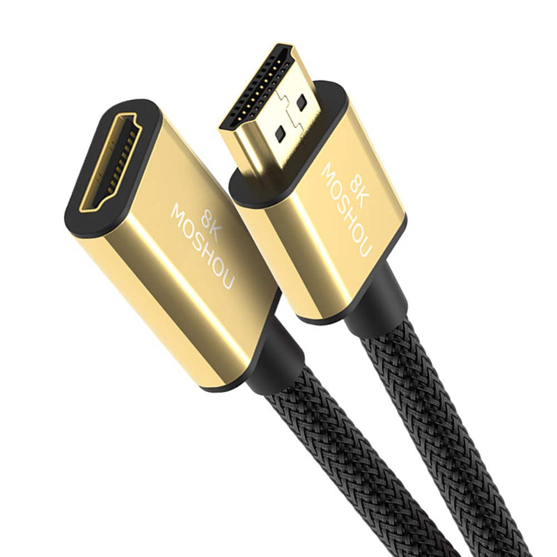 SIKAI HDMI Extension Cable 8K HDMI 2.1 Male to Female HDMI Cable Ultra High Speed 8K 60Hz, 4K 120Hz, 3D Ultra HDR 48Gbps HiFi eARC Dolby Atmos HDCP2.2 HDMI Extension Cable (1.5 Feet) 1.5 Feet