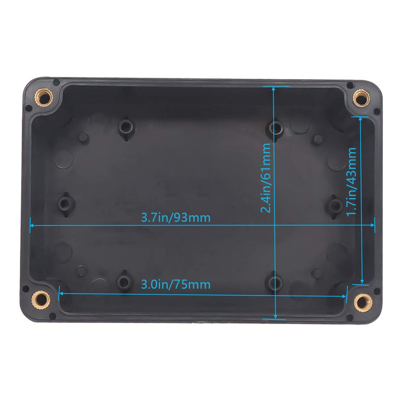 Zulkit Project Box ABS Plastic IP65 Waterproof Dustproof Electrical Junction Box Enclosure Black 3.94 x 2.68 x 1.97 inch (100X68X50mm) (Pack of 2) 3.94" x 2.68" x 1.97"(Pack of 2)